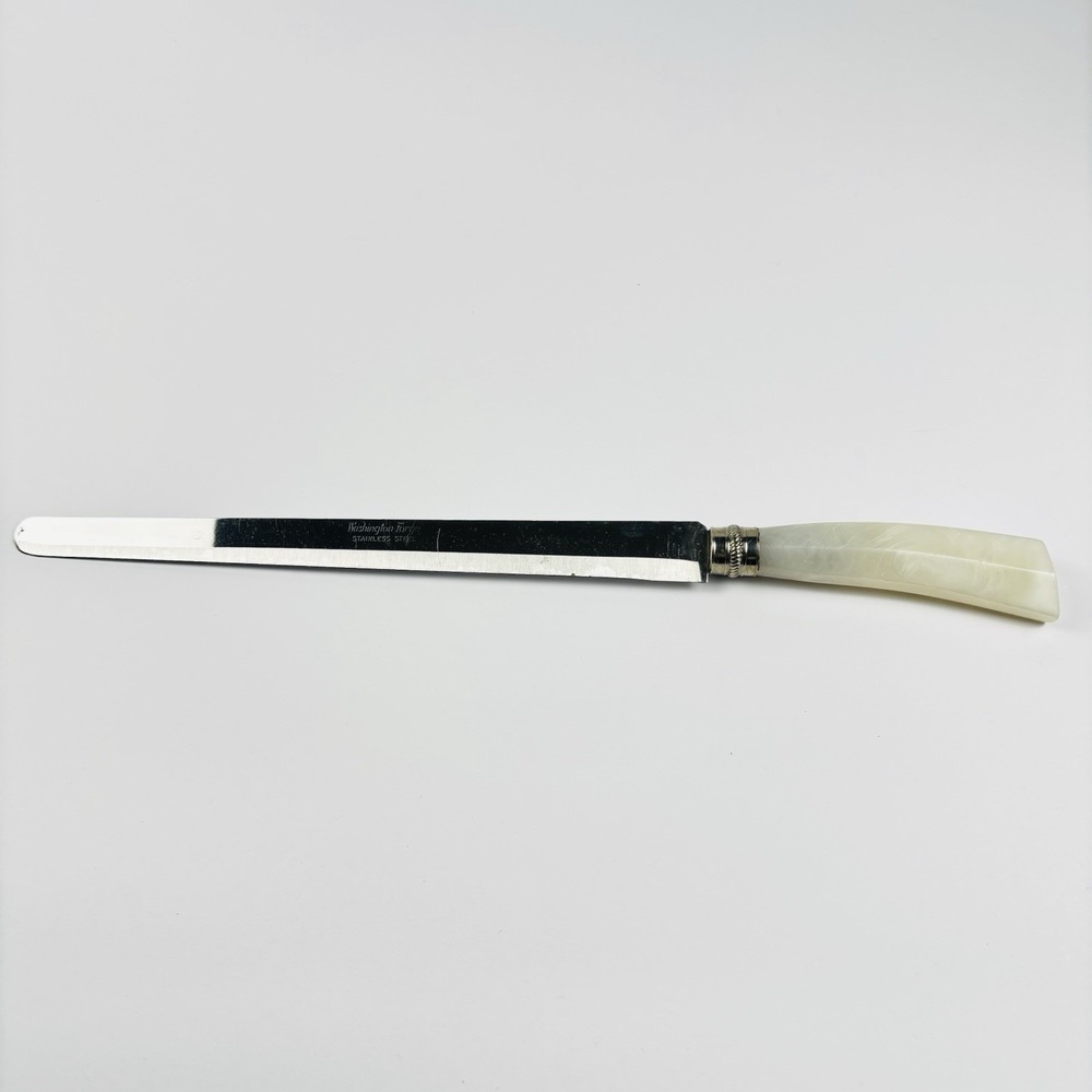 Mirilium Stainless Steel Washington Forge 13" Slicer Knive Mother of Pearl White